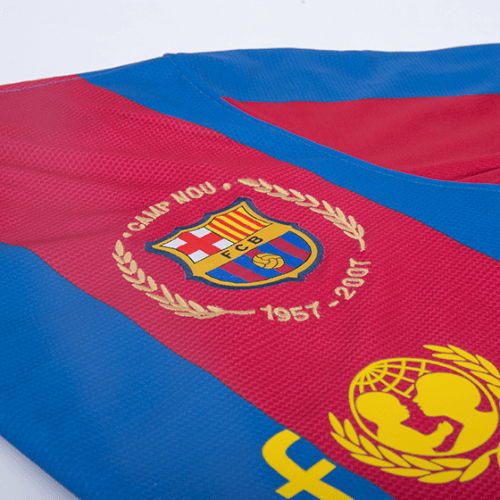 Barcelona Jersey Custom Home 50-Years Anniversary Soccer Jersey 2007/08 - bestsoccerstore