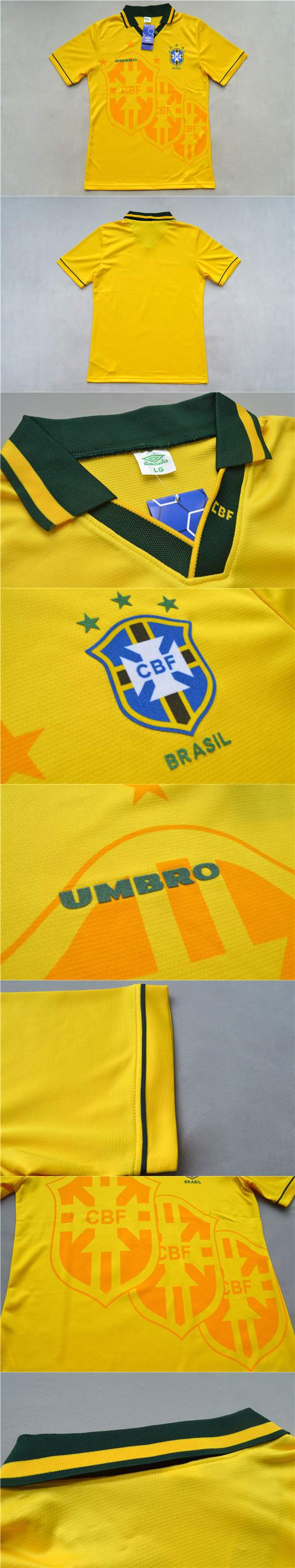 BRAZIL 94 WORLD CUP SOCCER JERSEY UMBRO/ P (Small) Yellow