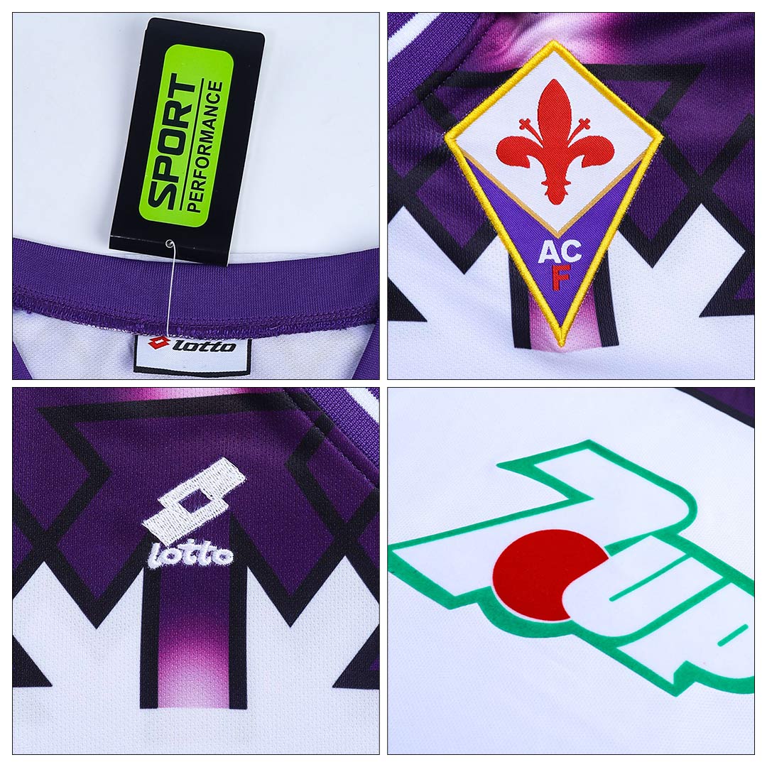 Soccer Jersey Fiorentina 1992-93 Away 7UP Soccer Jersey Football Shirt L