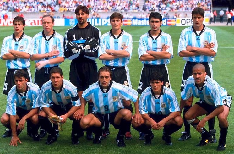 Argentina national team soccer jersey World Cup 98