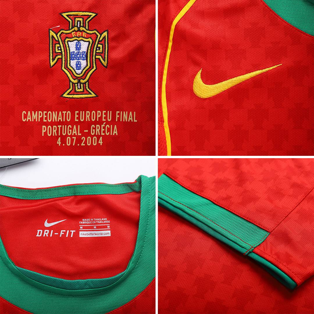 Portugal 2004 Retro RONALDO #17 Euro Cup Final Soccer Jersey - Size Large  Men