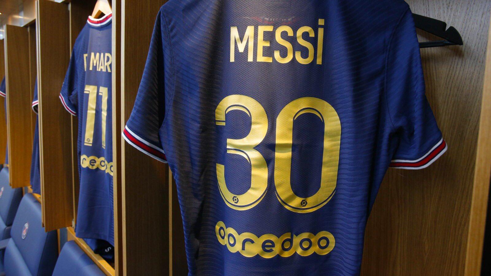 PSG Jersey Custom Home Messi #30 Ballon d'Or Special Gold Font Soccer Jersey  2021/22