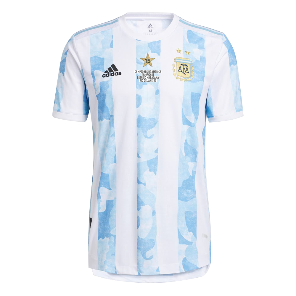 The front of Argentina Soccer Jersey Home Copa America 2021 Winner Version Replica jersey