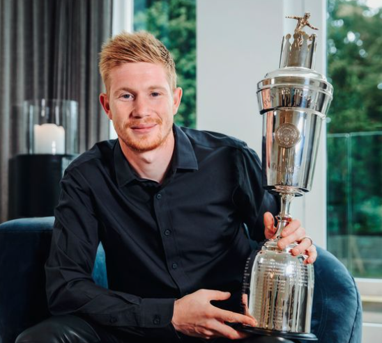 Kevin De Bruyne, the first ever Manchester City player to win the PFA Player of the Year award