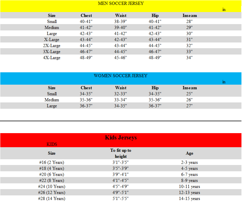 How to shop choose jersey size